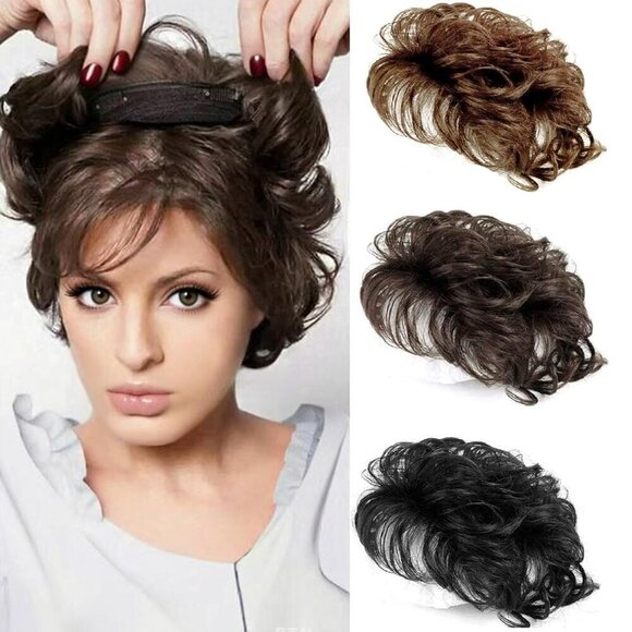 Women Human Hair Topper Clip-in Curly Hairpiece Thinning Hair Cover main image 8